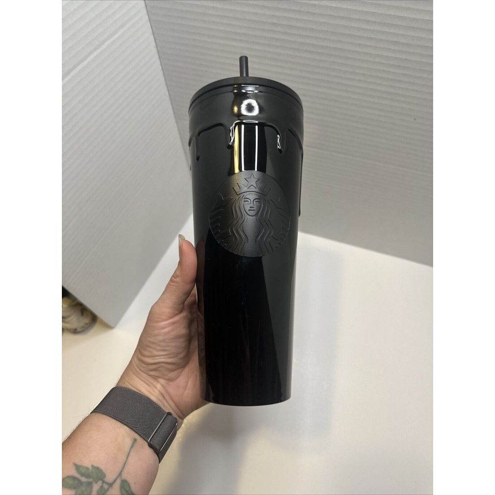 Starbucks Halloween 2024 Black‎ Slime Drip Venti 24 Oz Tumbler Cup New